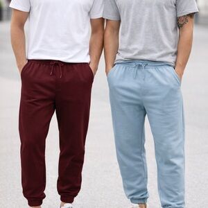 2 Pack  Burgundy and Light Blue Jogger Pants NWOT